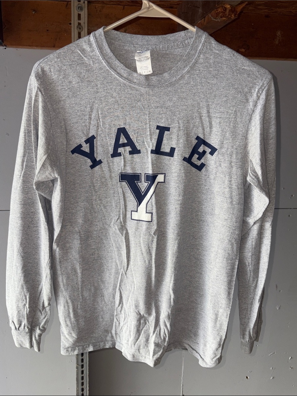 Yale Grey Long-Sleeve Shirt, Size Adult Small